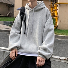 WY2098-P40纯棉连帽卫衣男大码运动帽衫宽松薄外套男，男装卫衣，电商A040