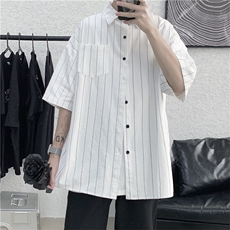 夏季ins潮牌5分短袖工装衬衫男士韩版潮流宽松休闲衬衣W717-P30，男装T恤，星座512-2
