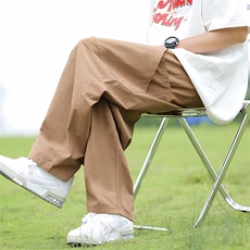 日系复古工装裤男夏季薄款宽松阔腿直筒休闲九分裤子K590-P40，男装休闲裤，星座1109-3