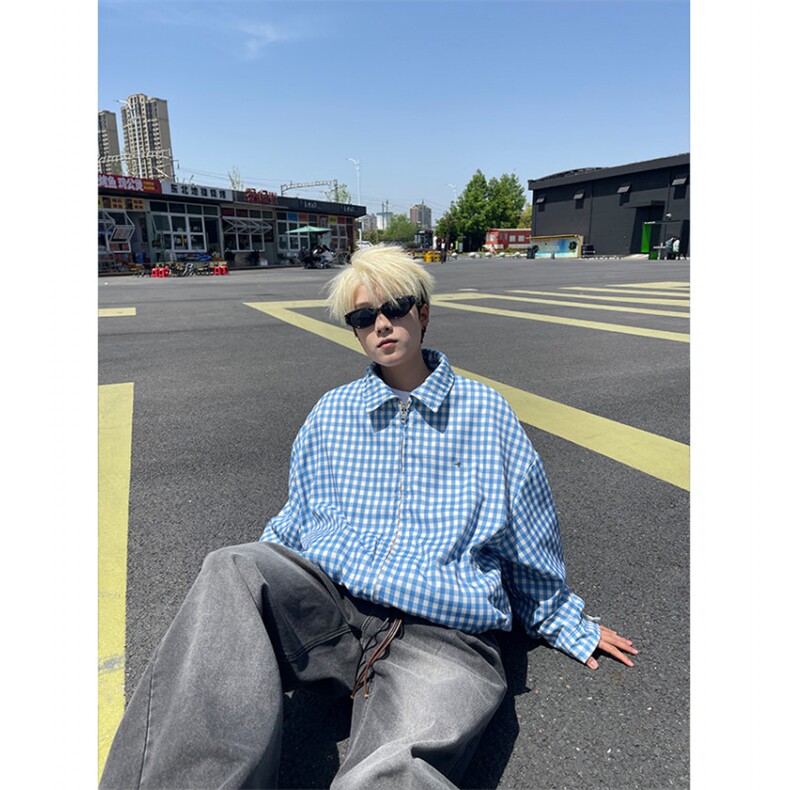 YK86049-P70聚酯纤维春秋新款美式复古设计感双面穿夹克,男装夹克,电商A086-1