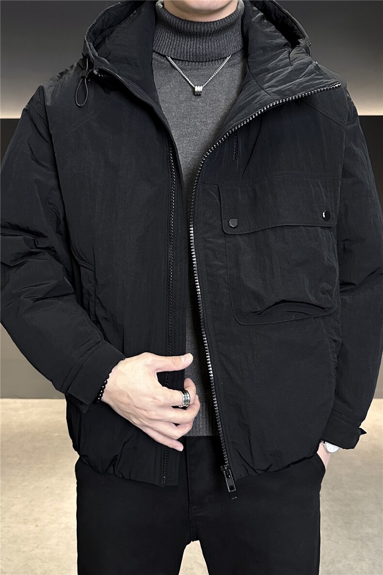 90%标白鸭绒2025冬季连帽加厚休闲保暖羽绒服外套9510-P290,男装羽绒服,电商A413