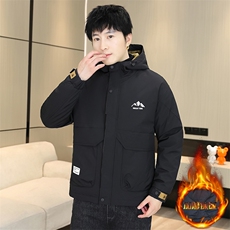 秋冬季二棉夹棉外套新款男士帅气连帽夹克潮流时尚男秋装棉衣，男装夹克，星座715-3