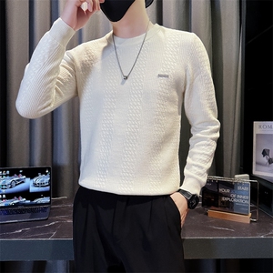 B216 MY5161 P65 2025秋冬装新款男士钢标圆领毛衣 社会小伙风图片