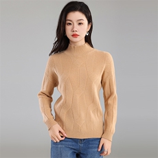 2025年秋季新款重工麻花纹纯色针织衫休闲时尚，女装针织衫/毛衣，奢优羊绒