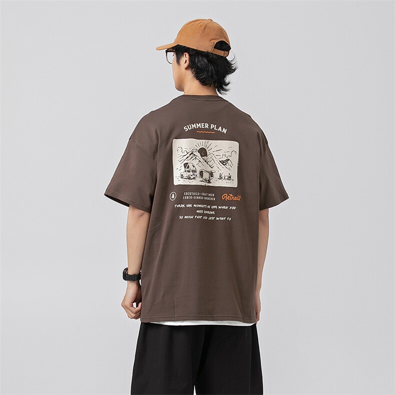 外27-2GANYOU日系240g跑量款基础后背印花T恤TX63-P38,男装T恤,新杭派外27-2
