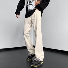 美式高街牛仔裤男春秋季设计感微喇修身裤直筒裤1340-P45，男装牛仔裤，星座910-5