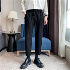 2025新款九分西裤男宽松直筒松紧腰商务休闲垂感西装裤XK001-P58图片