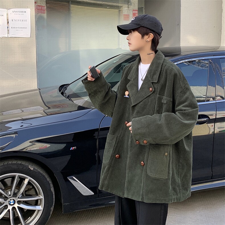 XZ213-19XZ07-P108控128港风大码oversize灯芯绒多口袋痞帅西服，男装西服，星座213