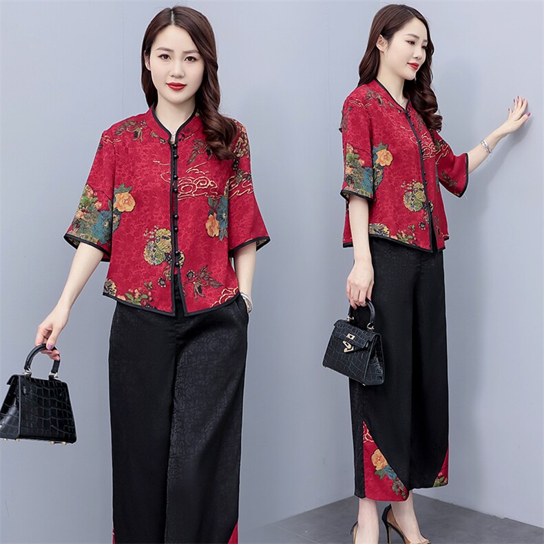 HXY2312夏季新款套装高端印花时尚休闲两件套，商品下架区商品下架区，华秀衣