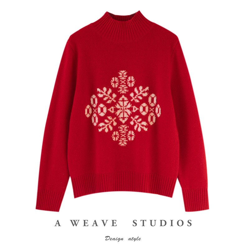 2025年秋季时尚百搭通勤简约休闲雪景，女装羊毛衫，佰米娇羊绒