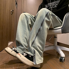 牛仔裤男士男装宽松直筒潮牌春秋休闲长裤子N0159-P50，男装牛仔裤，星座308B-1