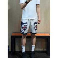 狼头印花篮球短裤男款夏季美式高街小众运动裤跑步健身训练五分裤，男装牛仔裤，星座1116A（原606A-3）