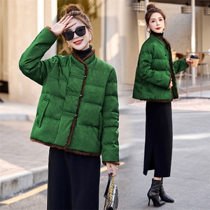 新中式G风羽绒服女2025冬新款今年流行独特漂亮短款红色盘扣外套图片
