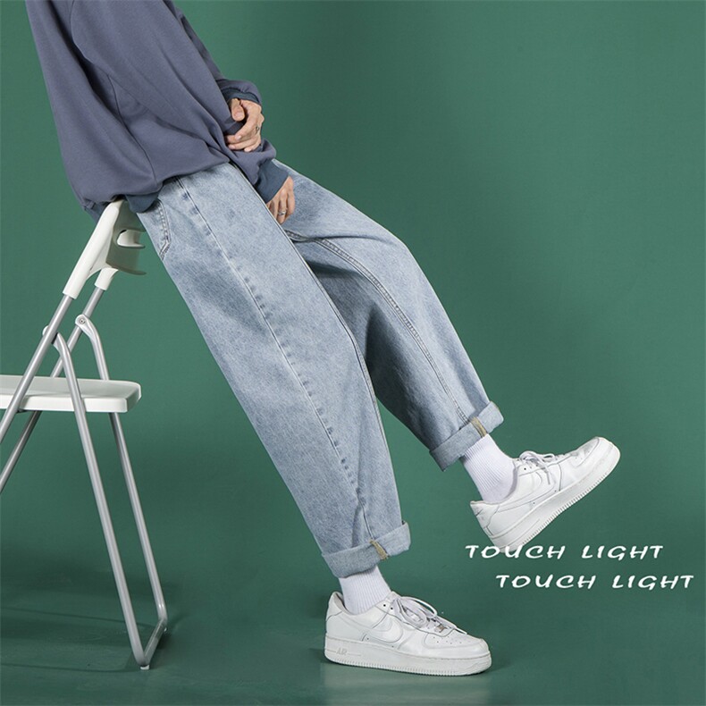 主推！纯色牛仔裤宽松休闲直筒老爹裤X715NZ006批45控68，男装牛仔裤，星座715