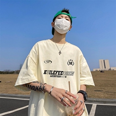 抖音得物二开现货220克夏装重磅美式高街宽松短袖t恤MT306，男装T恤，电商A486-1