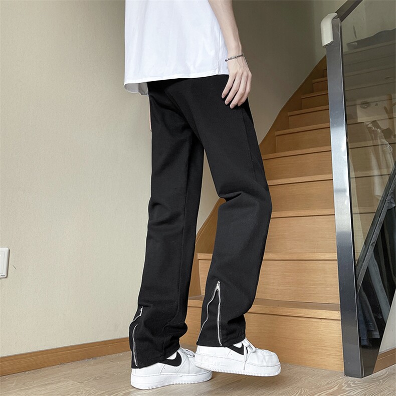 暗黑系牛仔裤男士韩版潮裤脚拉链高街2024秋季ins长裤RK2120-P37，男装牛仔裤，星座412-2