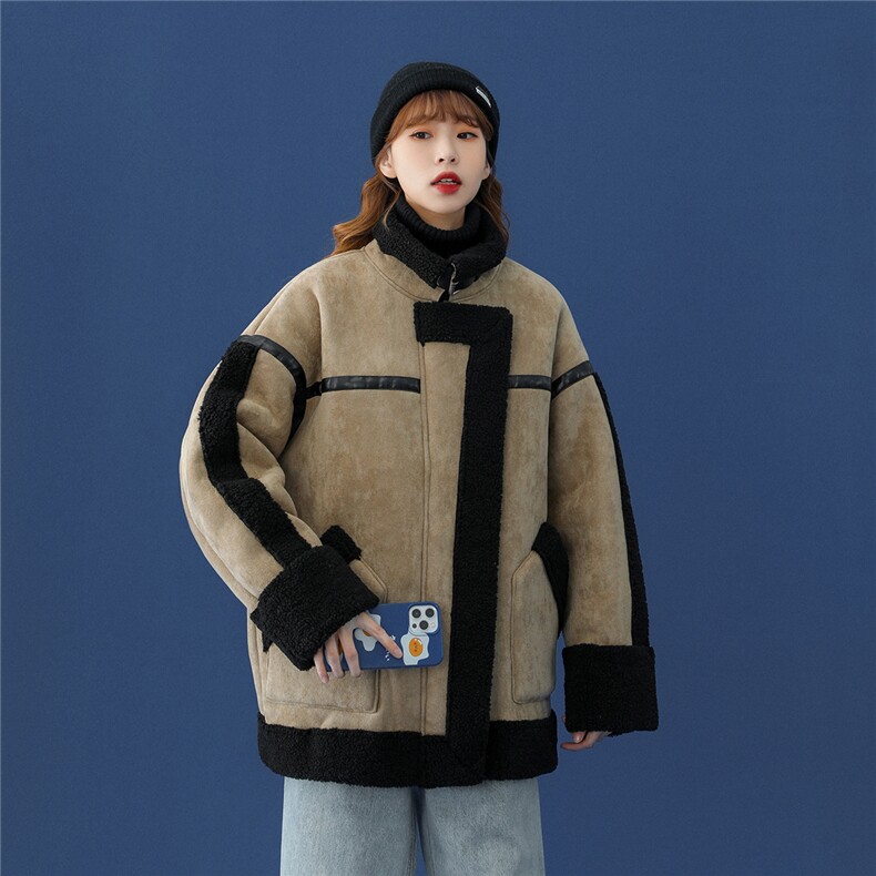 1羊羔毛休闲宽松大码M-5XL情侣潮棉服外套男YG7538P145控188，男装棉衣，星座226-2