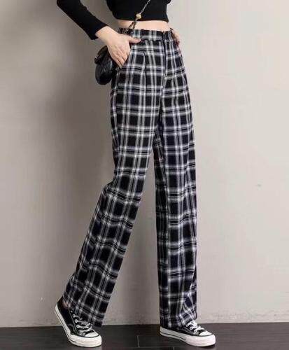 秋季格子阔腿裤，其它，欧佩琳