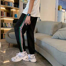 K2031-P45秋装男女情侣大码三条杠宽松抽绳束脚运动休闲卫裤控58，男装休闲裤，电商A009A（原A058A）