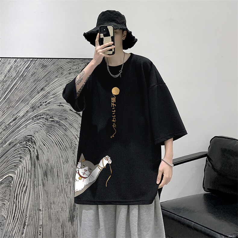 Q11013-P30春夏季七分袖t恤男大码五分袖男短袖中袖大皂风,男装T恤,电商A040