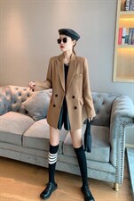 【现货】休闲韩版温柔咖金纺外套，其它，水锦红