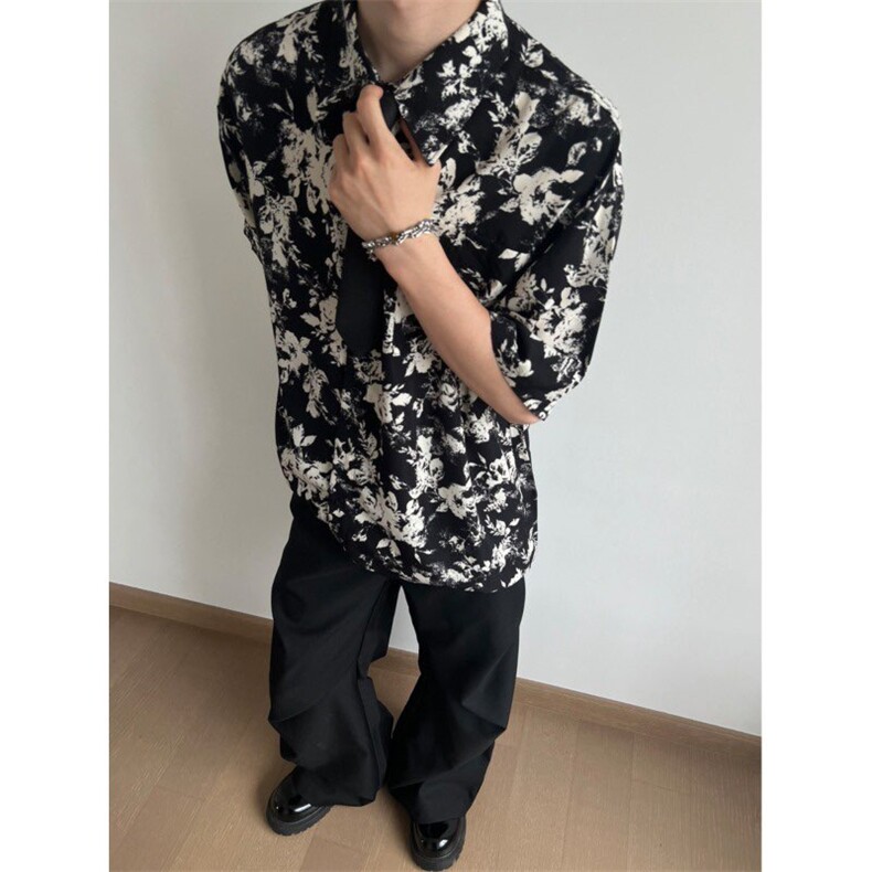 夏季黑玫瑰夏威夷冰丝衬衫ZC0110-特批28,男装衬衫,星座313A(原308A-2)
