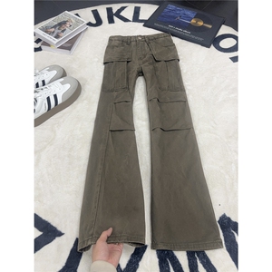 B221 美式ins高街修身微喇洗褪工装休闲牛仔裤 LK25609-特P50控98图片