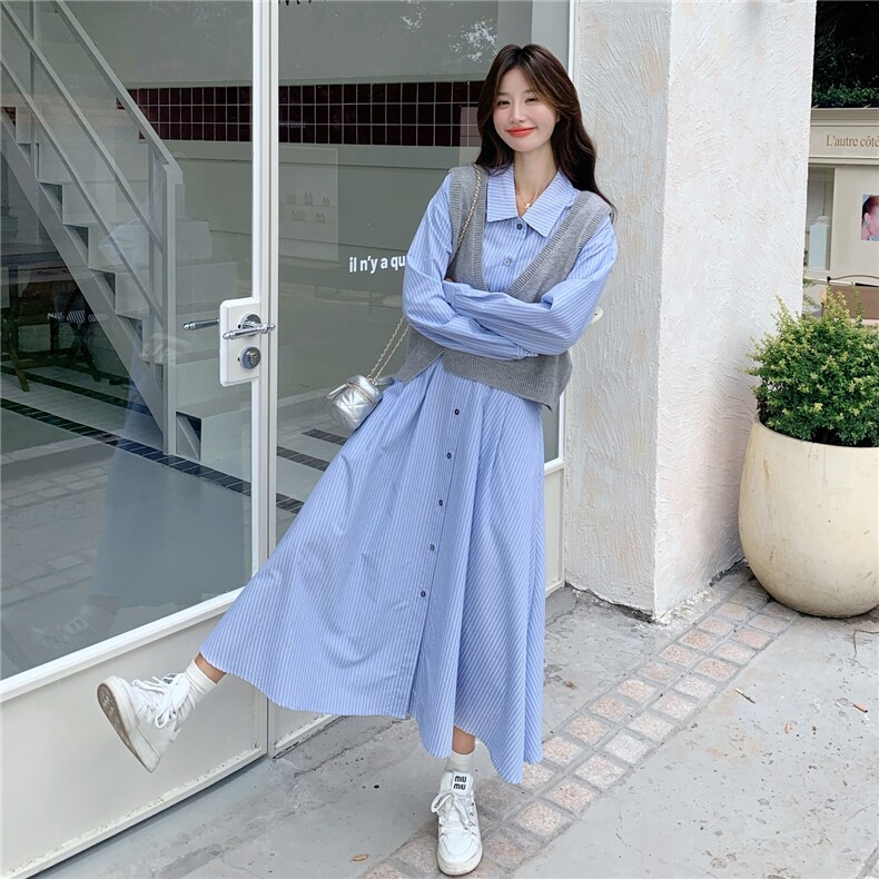 现货新款毛衣马甲连衣裙套装25076P155K238,女装套装/套裙,2D035
