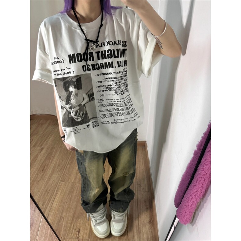 T0730-P30摇滚乐队音乐人生纯棉短袖情侣款美式复古上衣T恤，女装T恤，星座617A-2