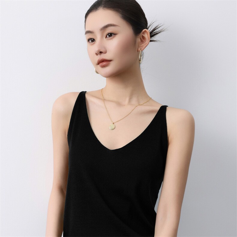 针织马甲女v领修身慵懒镂空无袖毛衣坎肩背心,女装背心吊带,庆大羊绒