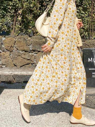 春季新款-韩版花连衣裙，女装连衣裙，LUCY