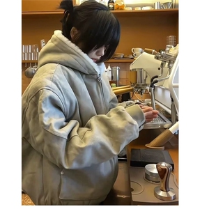 大理石座山雕仿水貂毛外套男冬季加绒加厚保暖棉服夹克M662P145图片