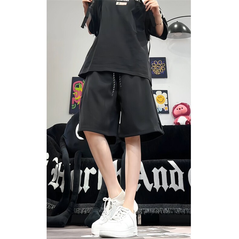 现货~夏季宽松运动短裤潮流排扣设计休闲裤S025-P30限55,男装牛仔裤,电商A337