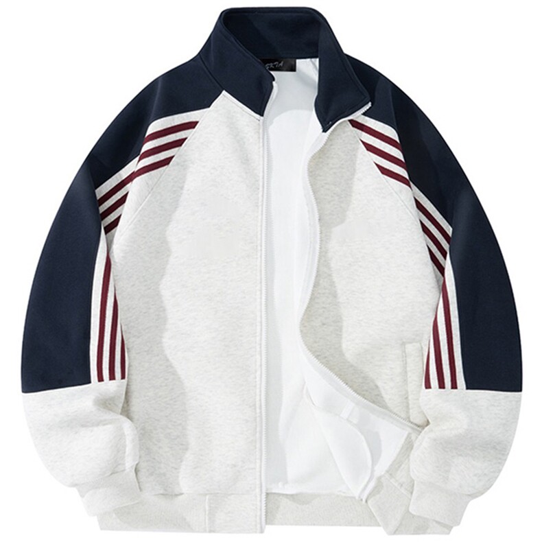 抖音得物高品质美式高街重磅结构织带拼接撞色立领卫衣外套CM41，男装卫衣，电商A486-1