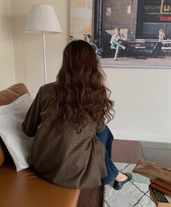 复古格子西装外套 新款上架,女装西装,桔子