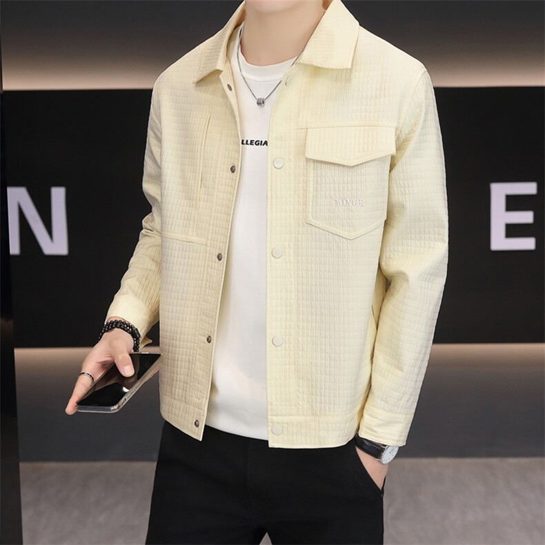 夹克外套男春秋休闲百搭时尚翻领男士夹克上衣N7805-P90图片