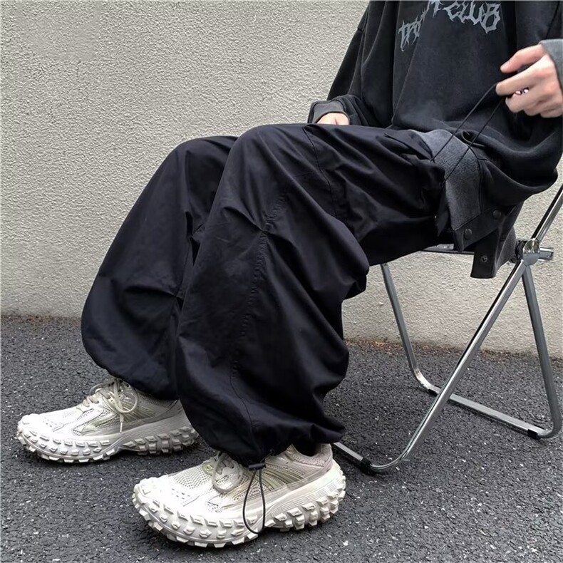 机能风冲锋裤日系oversize裤子高街潮阔腿美式工装裤男GK1822-P42,男装休闲裤,星座1008