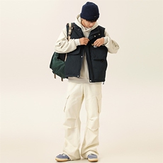 2025冬季新款男日系潮牌立领白鸭绒羽绒服加厚马甲棉衣YR70-F199，男装羽绒服，电商A101（原外27）