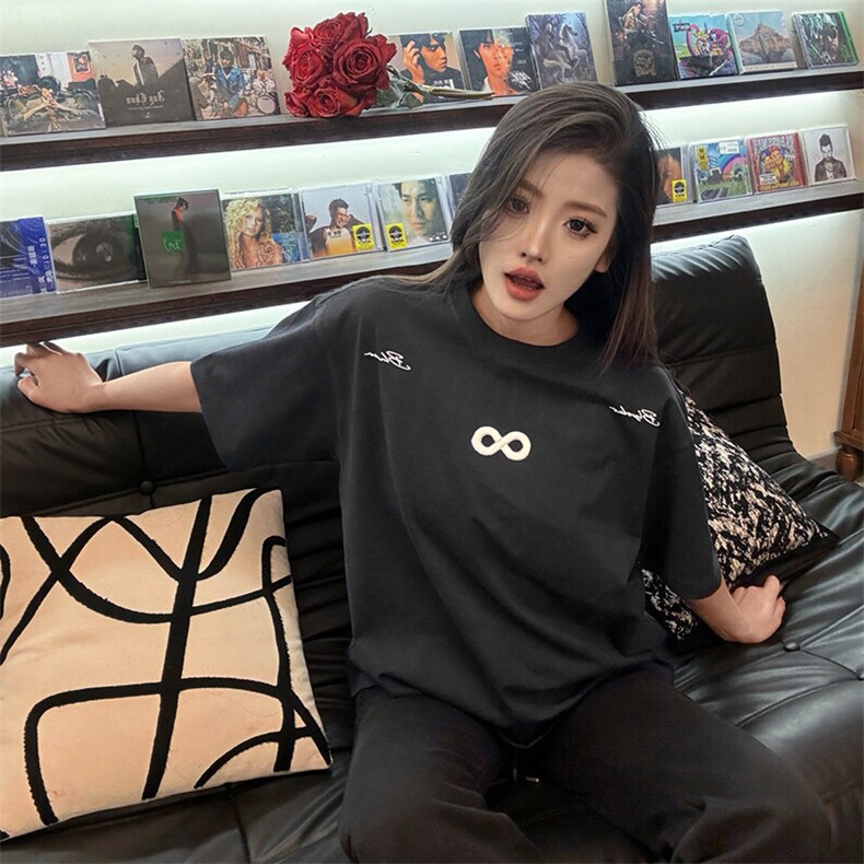 万针全刺绣解构设计260克重磅双纱纯棉高品质美式高街短袖T恤特35，男装T恤，电商A486