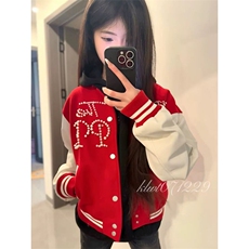 美式子母刺绣棒球服外套男女秋冬潮牌情侣刺绣夹克W6443-P78，男装夹克，星座412-1