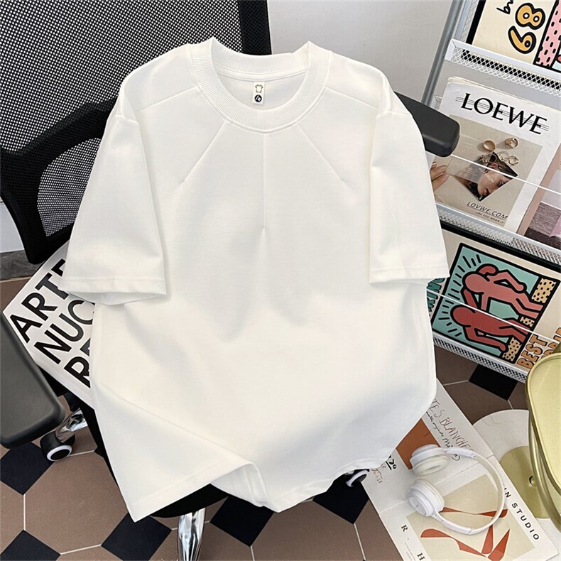 2025新款280克空气棉短袖t恤设计感半袖潮流现货T1853-P35，男装T恤，星座512-4