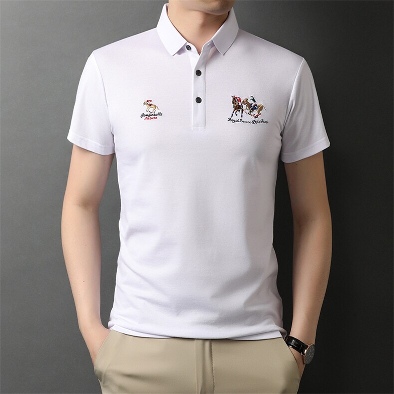 POLO衫男士短袖t恤翻领2023夏季新款潮牌休闲商务男装上衣,男装T恤,电商B212（原钱塘6029）
