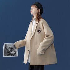 中性风秋季百搭宽松休闲西装情侣学院风外套男女XZ6205P75控88，男装西服套装，电商A268