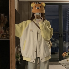 A474-P100小熊拼接棒球服男女同款春秋新款，男装夹克，星座911