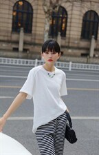 【现货】夏季新款立体剪裁短袖T恤，女装T恤，那简