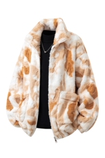 白底羊羔毛棉衣潮扎染情侣大码M-5XL毛绒外套男YG7503P128控168，男装棉衣，星座227-7