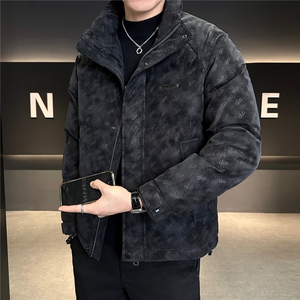标50 贴标花纹立领皮羽绒服男 休闲上衣外套A329-YR9968-P225图片