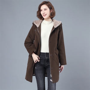 时尚保暖纯棉派克服女款宽松显瘦中长款外套冬季新款潮流女装图片