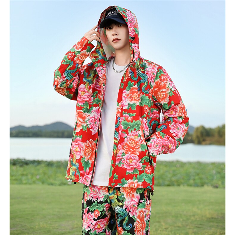 CF2男女休闲连帽夹克冲锋衣防雨水情侣装大码旅游户外团队表演出,男装夹克,星座115A(原星座507）