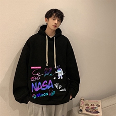 NASA联名同款纯棉连帽卫衣男大码运动帽衫宽松薄WY2186-P35，男装卫衣，电商A040